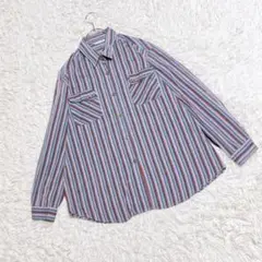 【PRqSSqE】ストライプシャツ (F) オーバーサイズ ゆったり 紫