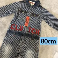 JUNK STORE ストライプデニムロンパース 80