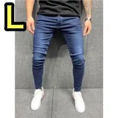 【 L 】 スキニー デニム ブルー l ストレッチ ジーンズ メンズ