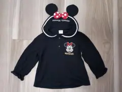 バースデイ フタフタ ミニー みみ付き長袖シャツ トップス 黒 ディズニー 90