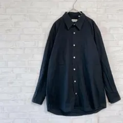 黒 長袖シャツ Mサイズ メンズ コットン ポケット有 a2454