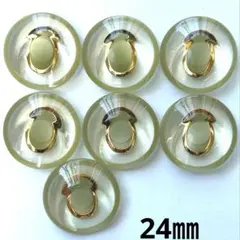 薄黄緑色 モスグレイ 金装飾ボタン　7個 24㎜　No.40
