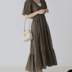 Heatherバックシャンカシュクールワンピース