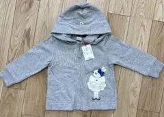 ウサギ刺繍パーカー　90 タグ付き　新品　KP