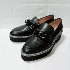 MODE ET JACOMO ブラックレザーチェーンローファー【美品】