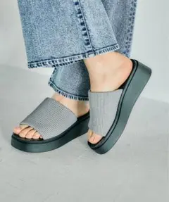 【未使用】LEPSIM レプシィム 厚底 ニット サンダル Lサイズ