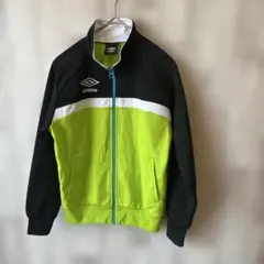 【140㎝】umbro アンブロ　フルジップジャケット 黒/ライムグリーン