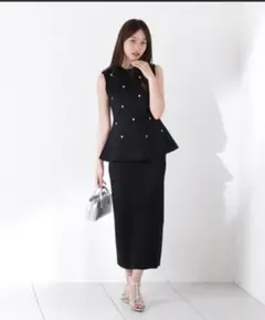 プロポーションボディドレッシングドット刺繍ニットセットアップ