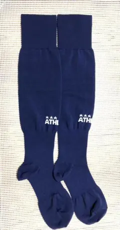 新品　アスレタ ATHLETA 　サッカーソックス　ストッキング　紺