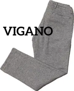 【美品】VIGANO ヴィガーノ 42 イージースラックスコットンリネン　グレー