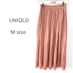 UNIQLO ユニクロ　ギャザーロングスカート　ピンク　ふんわり　ゆったり　M
