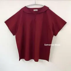 【美品】サマンサモスモス　三角ストール風カラーブラウス　レッド