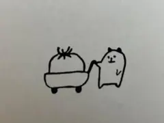 消しゴムはんこ/トマトを運ぶくまさん