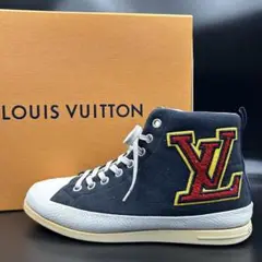 【美品】ルイヴィトン ファストボール ライン スニーカー メンズ スエード 黒