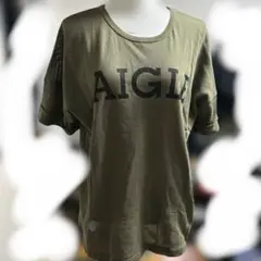 値下げ　未使用　AIGLE カーキカットソーＭ