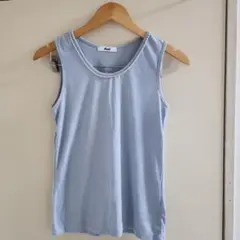 ライトブルー ノースリーブタンクトップシャツ M