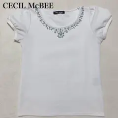 （579 CECIL McBEE ストーン付きカットソー