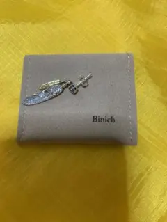 新品　ビニッチ　ダブルフェザー ドロップピアス シルバー925片耳用