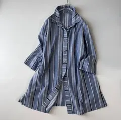 【美品】ノアージュ NOAGE 一宮繊維 L シャツワンピース ストライプ