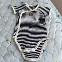 ストライプロンパース 60cm ネイビー