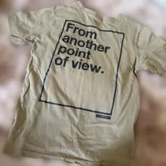 メッセージプリント ベージュ Tシャツ 半袖
