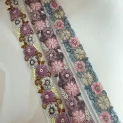 182.インド刺繍 1m50cm×3本セット
