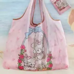 新品　mikko 大きめエコバッグ ピンク 折りたたみ　ウサギネコムースキャミー