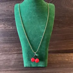 さくらんぼネックレス　未使用