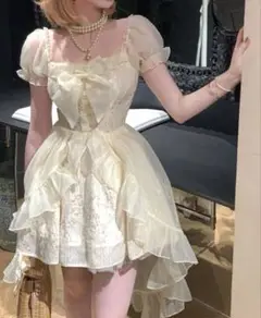 限界値下げ　美品　Deelia スパンコールプリンセスレースワンピース ドレス