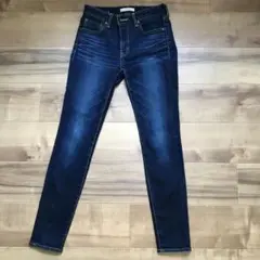moussy WFエンブロイダリーリバーススキニーデニム25インチ濃紺