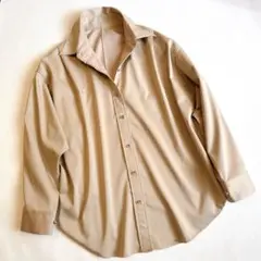 ラウンジドレス Loungedress ライトサテンBIGシャツ 金ボタン