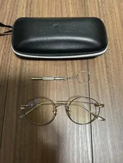 ゴールドラウンド型メガネ ケース付き