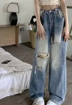 激安！ダメージ加工ライトブルーデニム