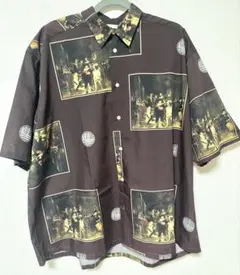 【美品】センスオブプレイス　アートプリント　ワイシャツ　シャツ　半袖　L 夏服