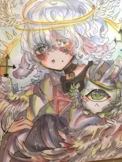 創作イラスト ハーフの恵留(エル)とうさぎのナツ イラスト