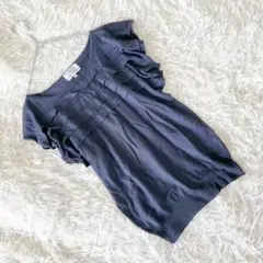 《クミキョク》 (2) フリルフレンチスリーブ二ットソー ボートネック きれいめ