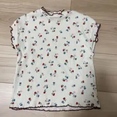 Tシャツ　半袖　子ども服　ペアマノン　110 花柄