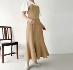 JUNOAH カットソー半袖ロングワンピース