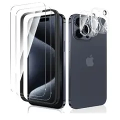 iPhone 15 ProMax ガラスフィルム 2枚 カメラフィルム2枚