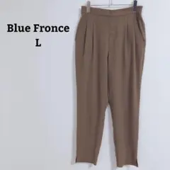 ブルーフロンセ　パンツ　テーパード　後ろゴム　ストレッチ　オフィカジ　薄手　L
