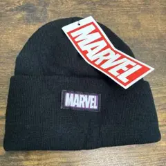 MARVEL ブラック ニット帽 フリーサイズ