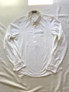 EPOCA UOMO ストレッチ　鹿の子　長袖ポロシャツ　ホワイト　48 美品