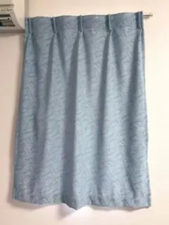 小窓用カーテン80×120(2枚セット) 水色葉柄カーテン