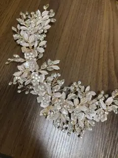 ヘッドドレス　ピンクゴールド　Bride me
