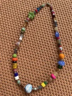 カラフル ビーズ ネックレス ハンドメイド ヴィンテージ