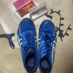 ASICS 陸上競技用スパイクシューズ 青白 24.0cm