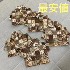 最安値　コースター　布　シャツ柄　ハンドメイド 5個セット