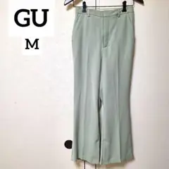 GU スリットフレアパンツ オフィスカジュアル きれいめ ミントグリーン M