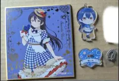 園田海未 GiGOコラボカフェ ミニ色紙 デフォルメアクキー セット