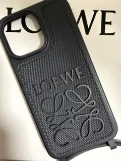 LOEWE iPhone14promaxケース ブラック ストラップ付き